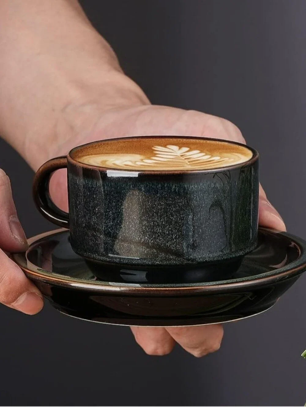 New Jiemei Home Porcelain Stackable Espresso Cups And Saucers Set With Stand